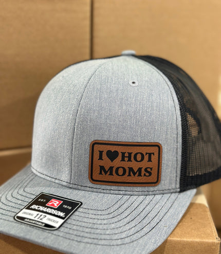 I love hot moms, Hot moms, leatherette patch hat