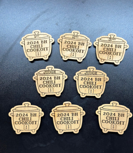 Chili cook off, smoker magnet, Traeger, chili prize, cook off prize, judge magnet, customized cook off