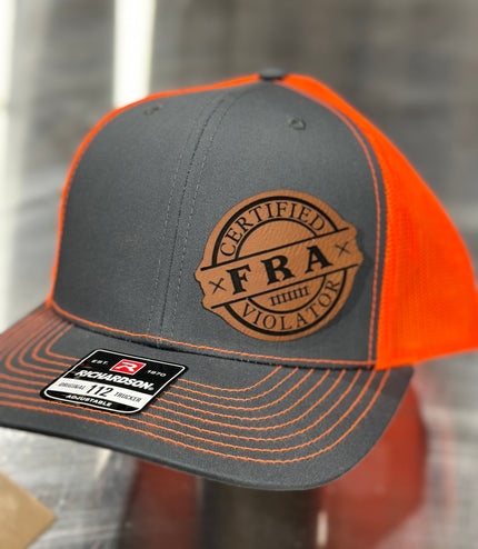FRA, Certified FRA violator, Railroad, rail life , leatherette patch hat