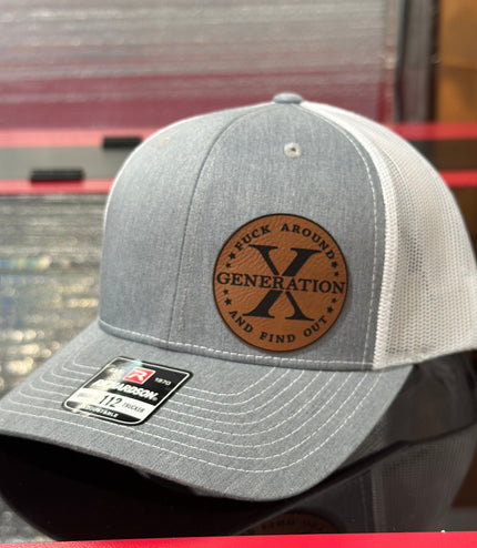 Gen X, Generation x, FAFO , leatherette patch hat