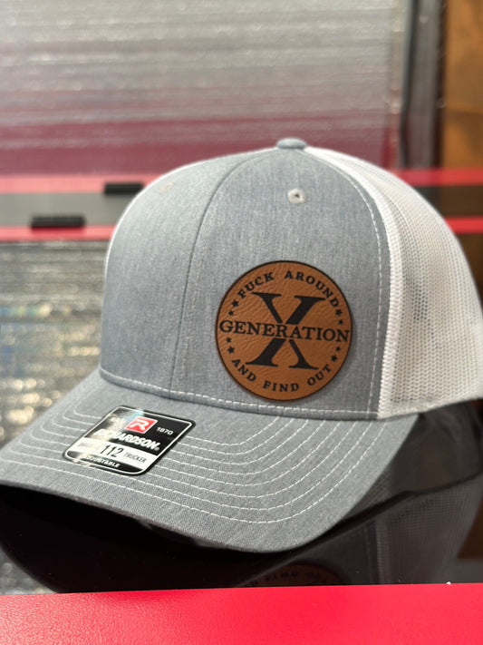 Gen X, Generation x, FAFO , leatherette patch hat