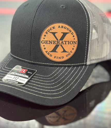 Gen X, Generation x, FAFO , leatherette patch hat
