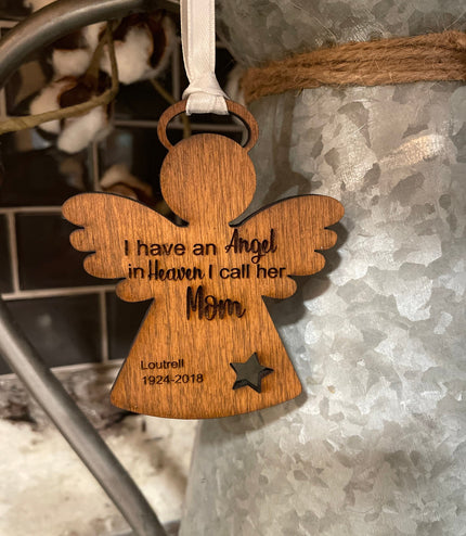 Hanging Memorial Angel, Angel Ornament, Angel, Mom, Dad, Sister, Brother, memorial personalized ornament