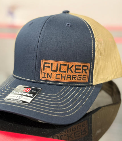 F’er in charge, leatherette patch hat, American, Richardson112
