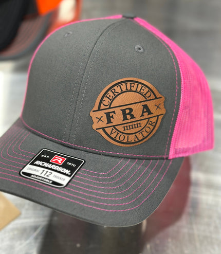 FRA, Certified FRA violator, Railroad, rail life , leatherette patch hat