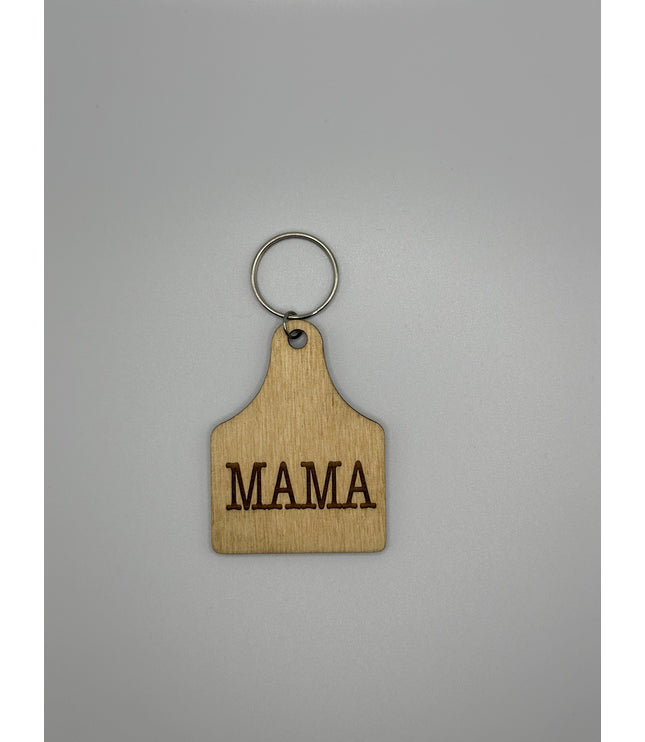 Mama keychain, gift for mom, Mother’s Day, farmhouse, cow tag keychain, Laser engraved