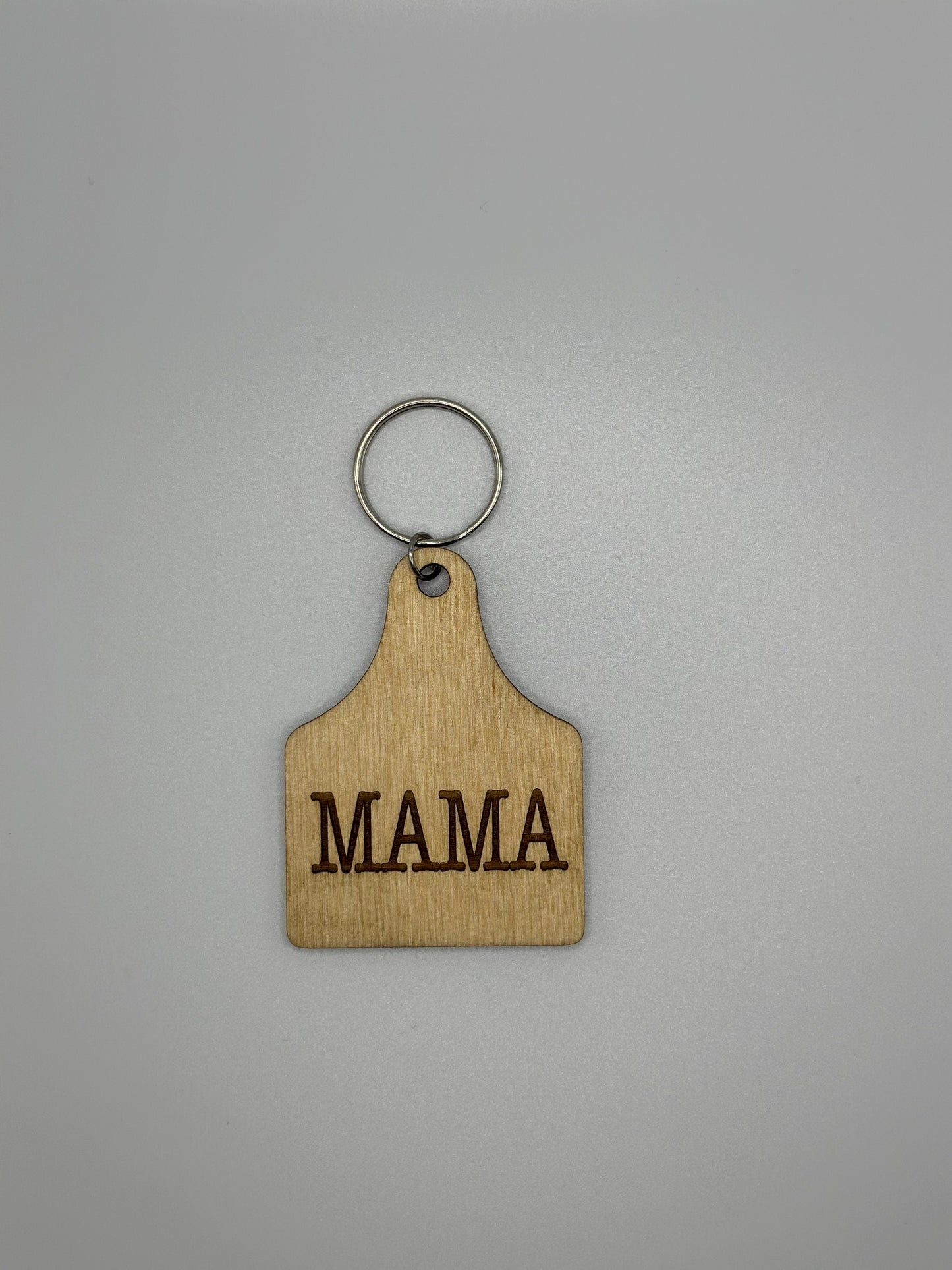 Mama keychain, gift for mom, Mother’s Day, farmhouse, cow tag keychain, Laser engraved