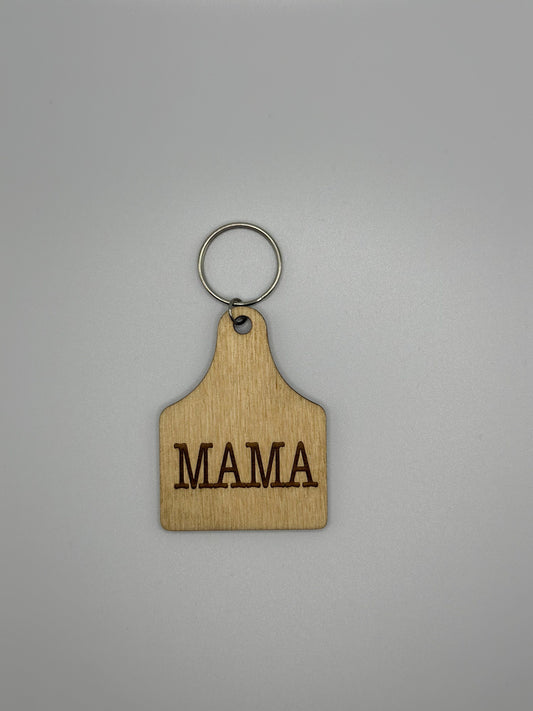 Mama keychain, gift for mom, Mother’s Day, farmhouse, cow tag keychain, Laser engraved