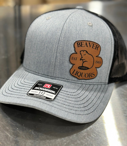 Beaver Liquor , leatherette patch hat,