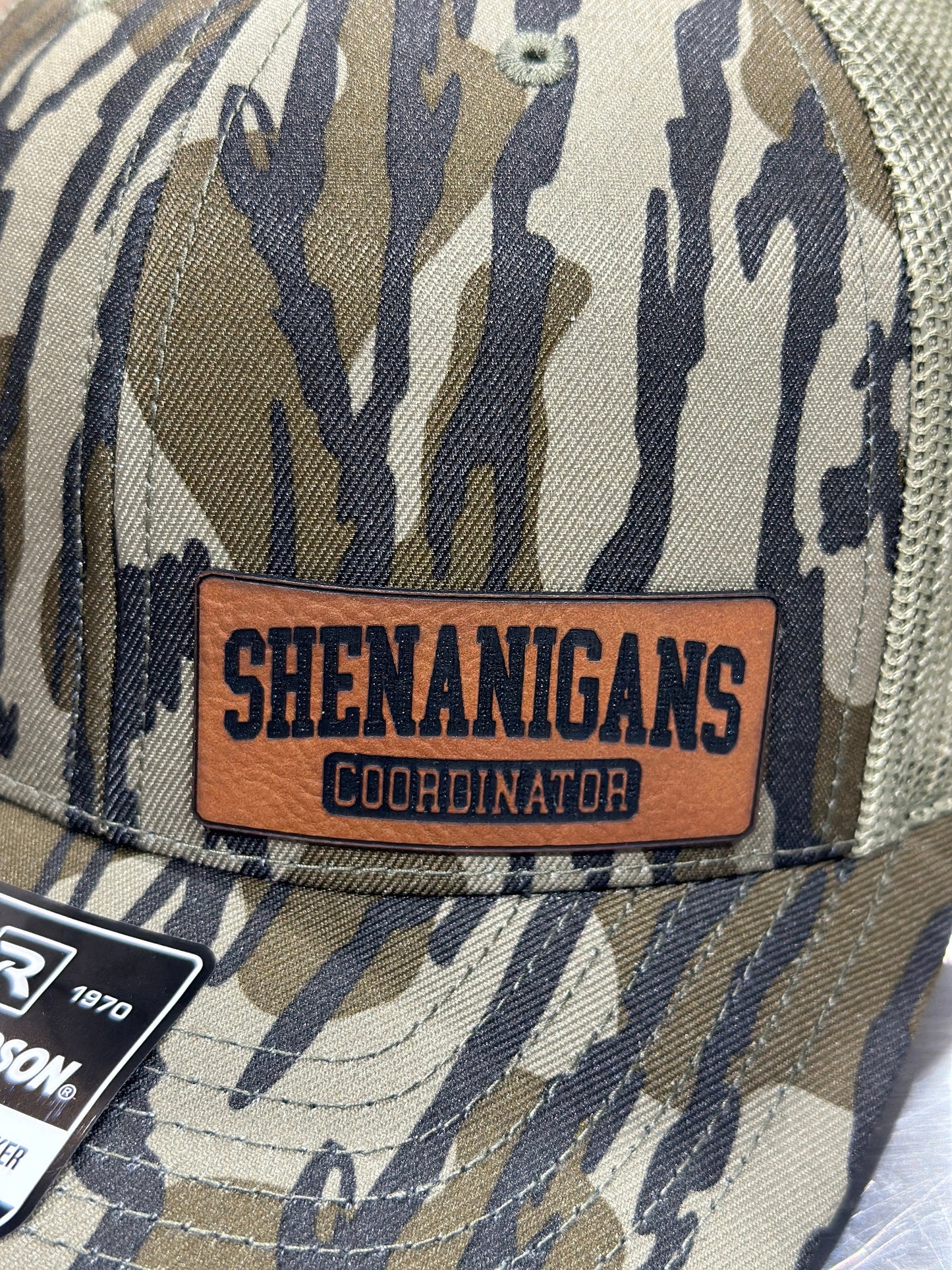 Shenanigans Coordinator , leatherette patch hat,