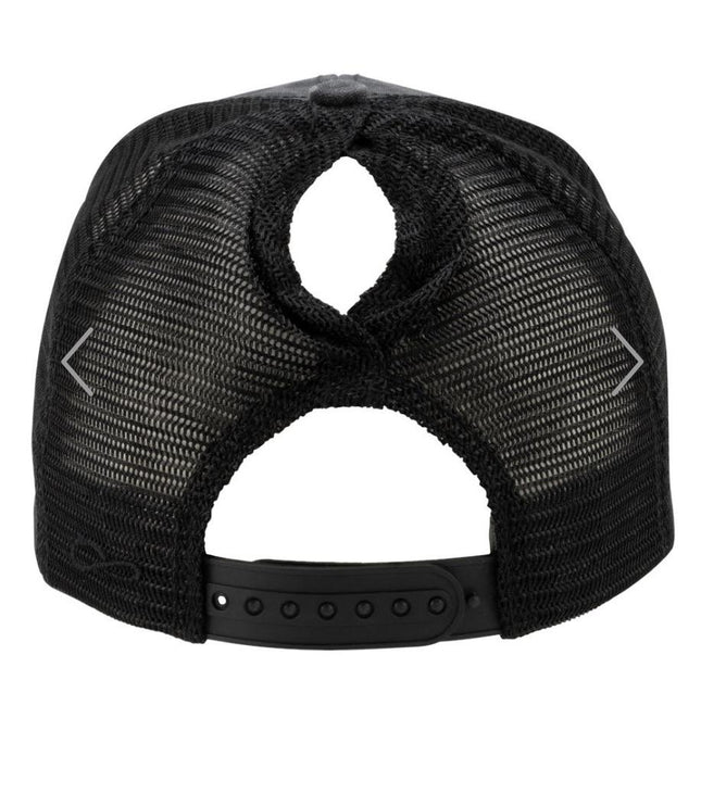 Trump girl, get over it, Leatherette patch hat, ponytail hat,