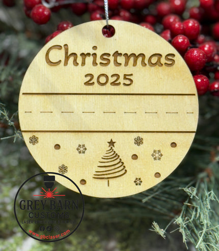 Child's Handwriting Keepsake Christmas Ornament: Laser Engraved Baltic Birch