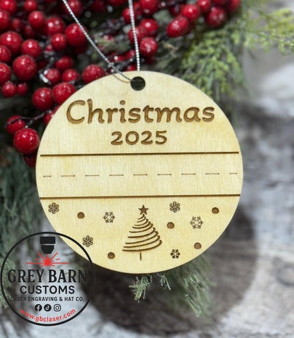 Child's Handwriting Keepsake Christmas Ornament: Laser Engraved Baltic Birch