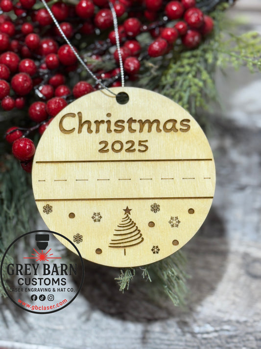 Child's Handwriting Keepsake Christmas Ornament: Laser Engraved Baltic Birch
