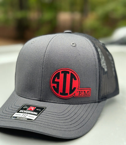 Sic ‘em hat, leatherette patch hat