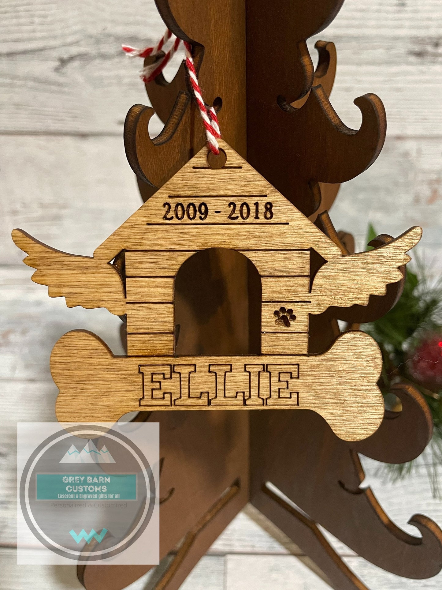 Dog Memorial Ornament, Pet Keepsake, Angel Wings
