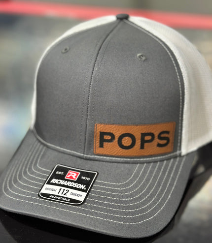 Papa Leatherette patch hat, grandpa, pawpaw, pops, poppa, dad, daddy, Fathers day