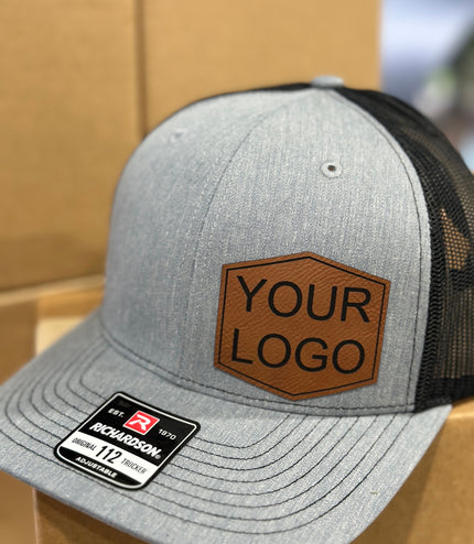 Custom hat, Custom logo, custom wording, leatherette patch hat