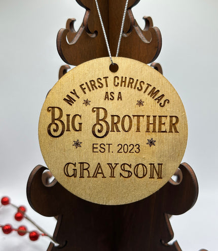 Big brother, big sister, 1st Christmas as, Sibling ornament, 2024