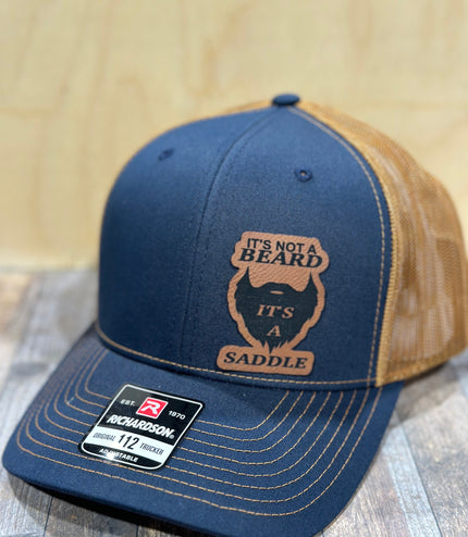 It’s not a beard, it’s a saddle , leatherette patch hat,