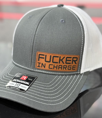F’er in charge, leatherette patch hat, American, Richardson112