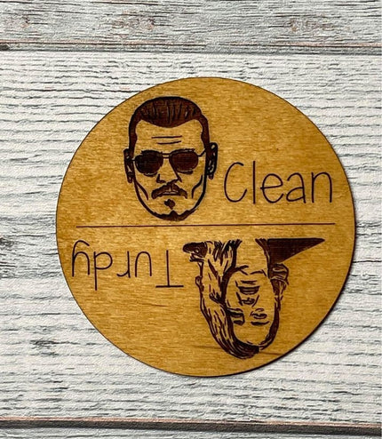 Johnny Depp dishwasher magnet, Clean dirty magnet, dishwasher Magnet, Johnny Depp dirty, amber heard, Johnny Depp clean, Turdy
