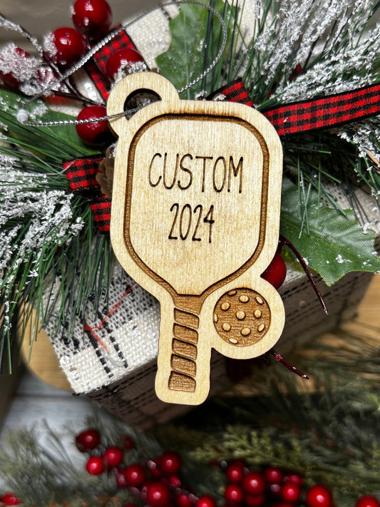 Pickleball ornament, custom ornament, pickleball, personalized ornament