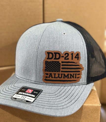 Veteran, DD214, Alumni, Military, leatherette patch hat
