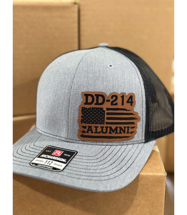Veteran, DD214, Alumni, Military, leatherette patch hat