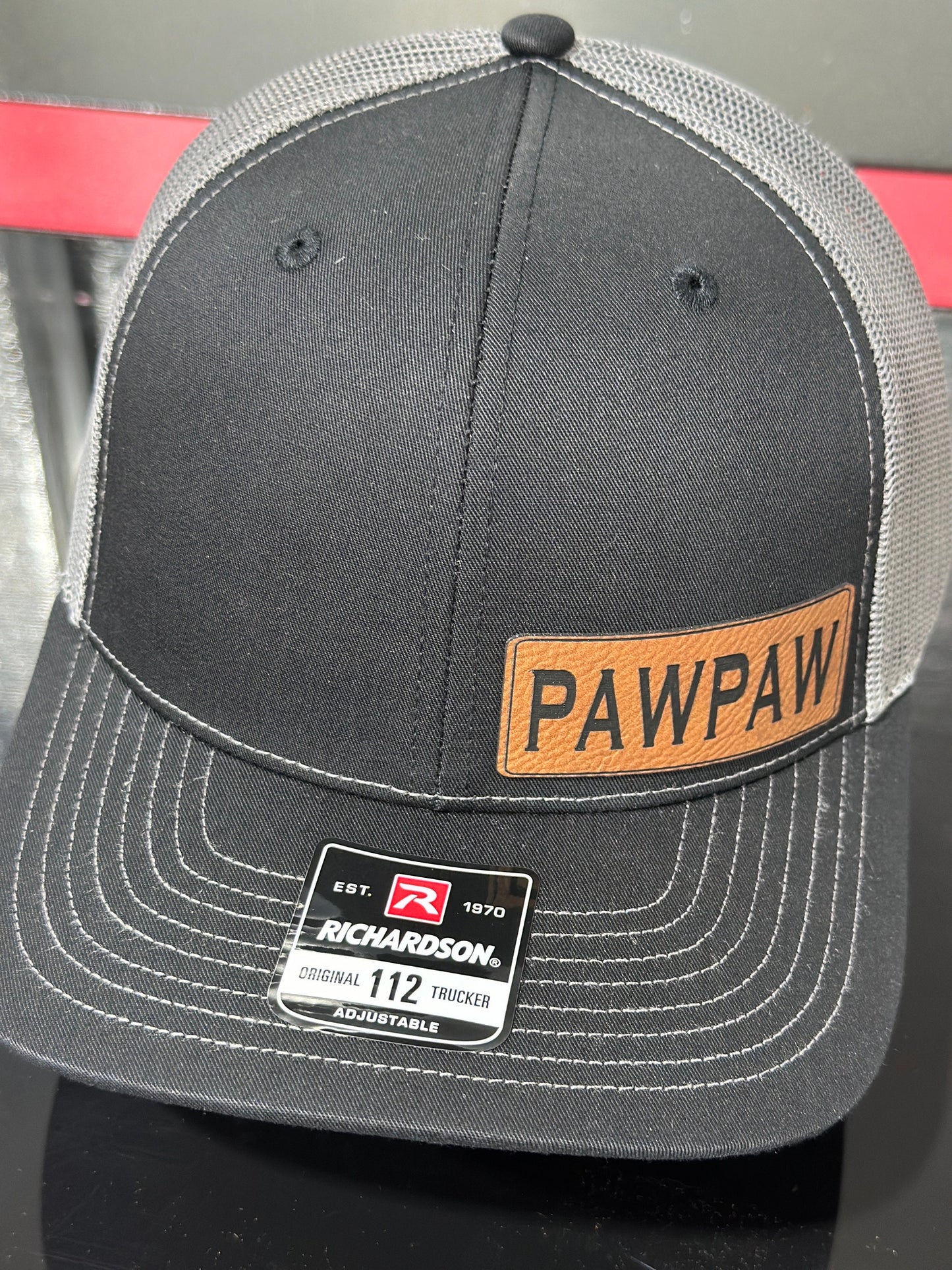 Papa Leatherette patch hat, grandpa, pawpaw, pops, poppa, dad, daddy, Fathers day