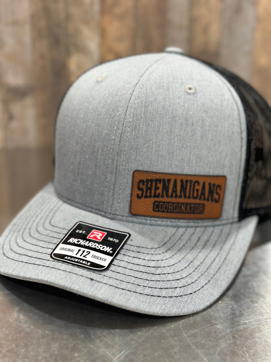 Shenanigans Coordinator , leatherette patch hat,