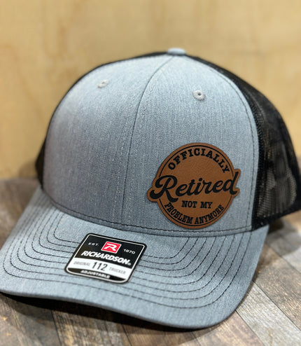 Retired, leatherette patch hat