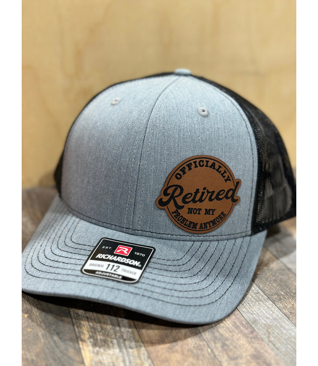 Retired, leatherette patch hat