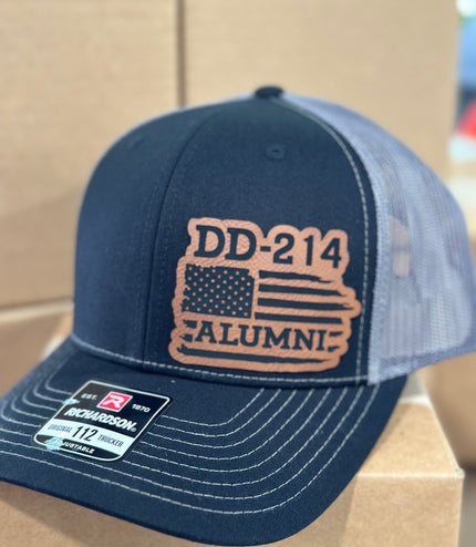 Veteran, DD214, Alumni, Military, leatherette patch hat