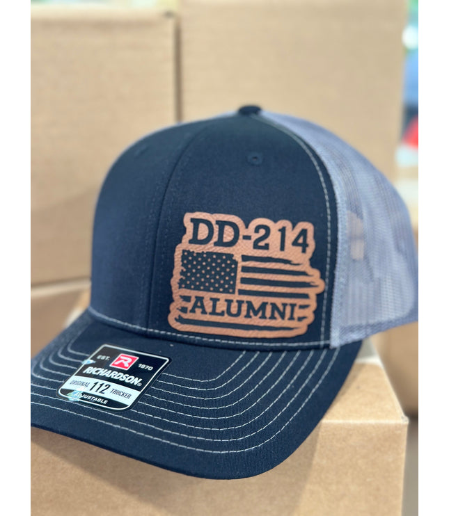 Veteran, DD214, Alumni, Military, leatherette patch hat