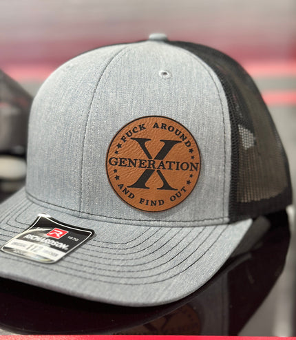 Gen X, Generation x, FAFO , leatherette patch hat