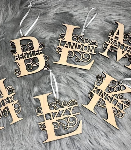 Custom monogram Christmas ornaments