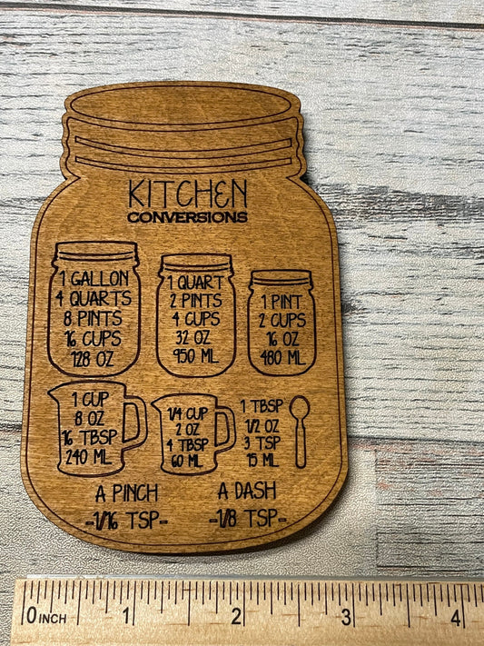 Kitchen Conversion Magnet, kitchen conversions, cooking conversions, kitchen magnet, housewarming gift, new home, stocking stuffer