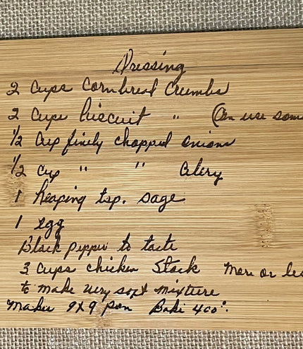 Engraved Recipe, handwritten recipe, engraved handwriting, cutting board, recipe, love notes, country kitchen, keepsake, wedding
