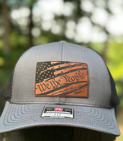 We the people hat, American flag, leatherette patch hat, Richardson 112