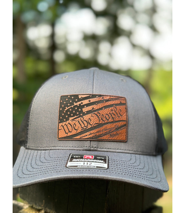We the people hat, American flag, leatherette patch hat, Richardson 112