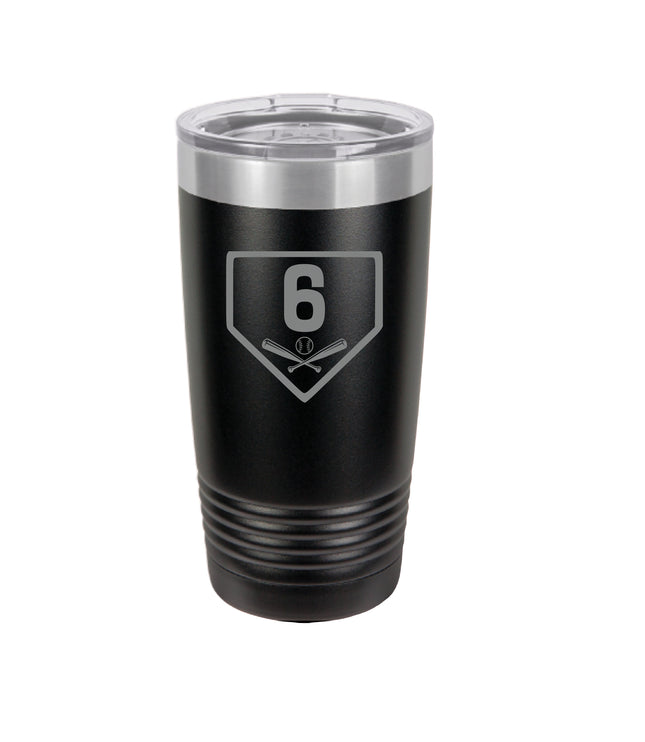 Baseball, Softball, personalized 20 oz black engraved tumbler