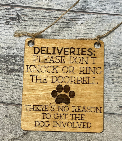 Barking dogs, Doorbell sign, delivery doorbell sign, no need to knock, no need to ring doorbell, Door Dog Sign,