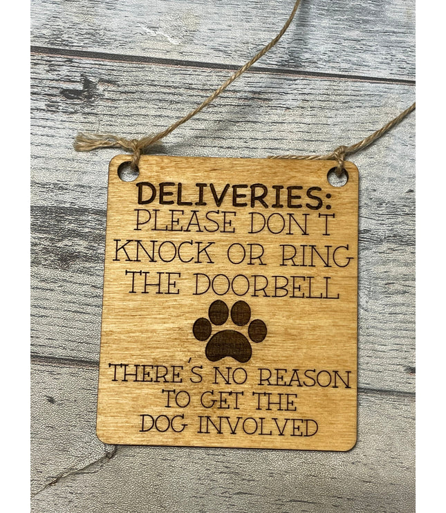 Barking dogs, Doorbell sign, delivery doorbell sign, no need to knock, no need to ring doorbell, Door Dog Sign,