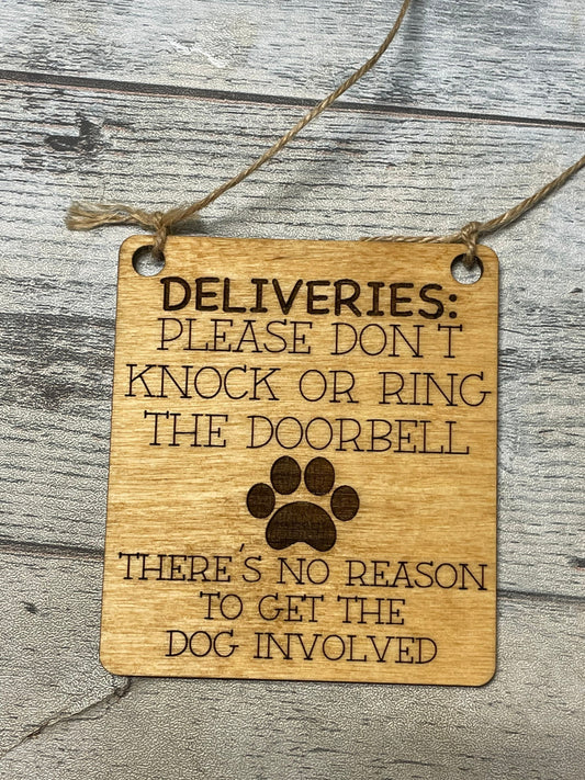 Barking dogs, Doorbell sign, delivery doorbell sign, no need to knock, no need to ring doorbell, Door Dog Sign,