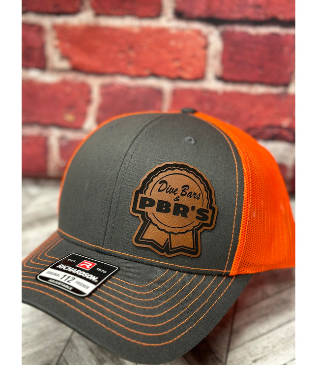 Dive bars & PBR hat, blue ribbon hat, drinking hat