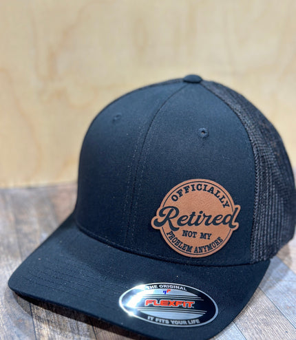 Retired, leatherette patch hat