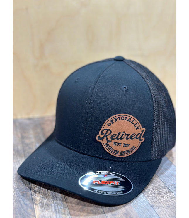 Retired, leatherette patch hat
