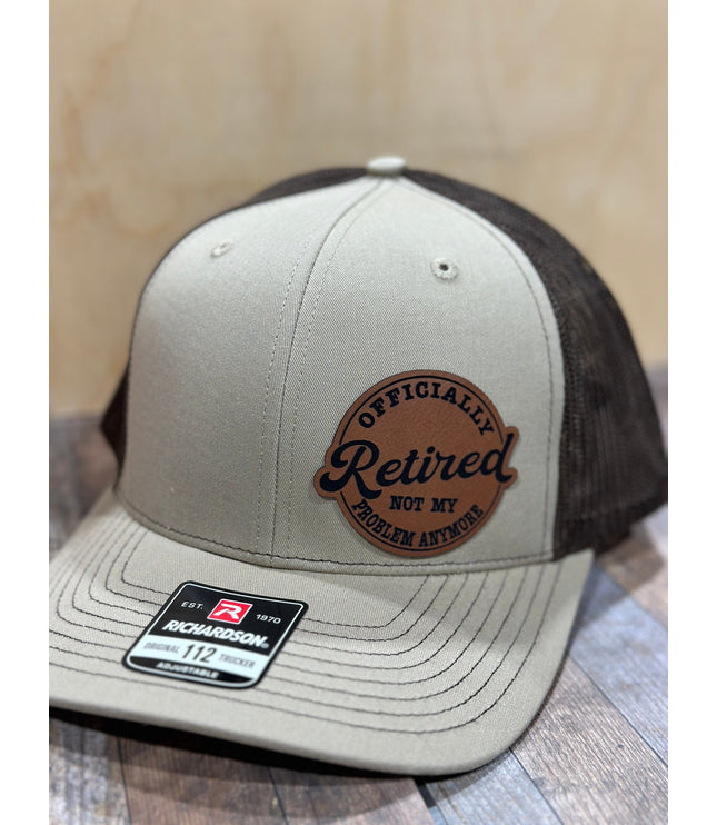 Retired, leatherette patch hat