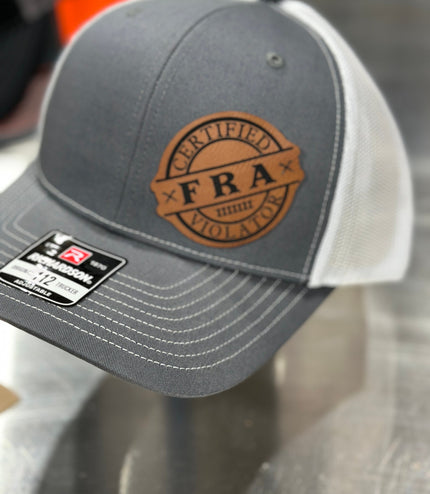 FRA, Certified FRA violator, Railroad, rail life , leatherette patch hat